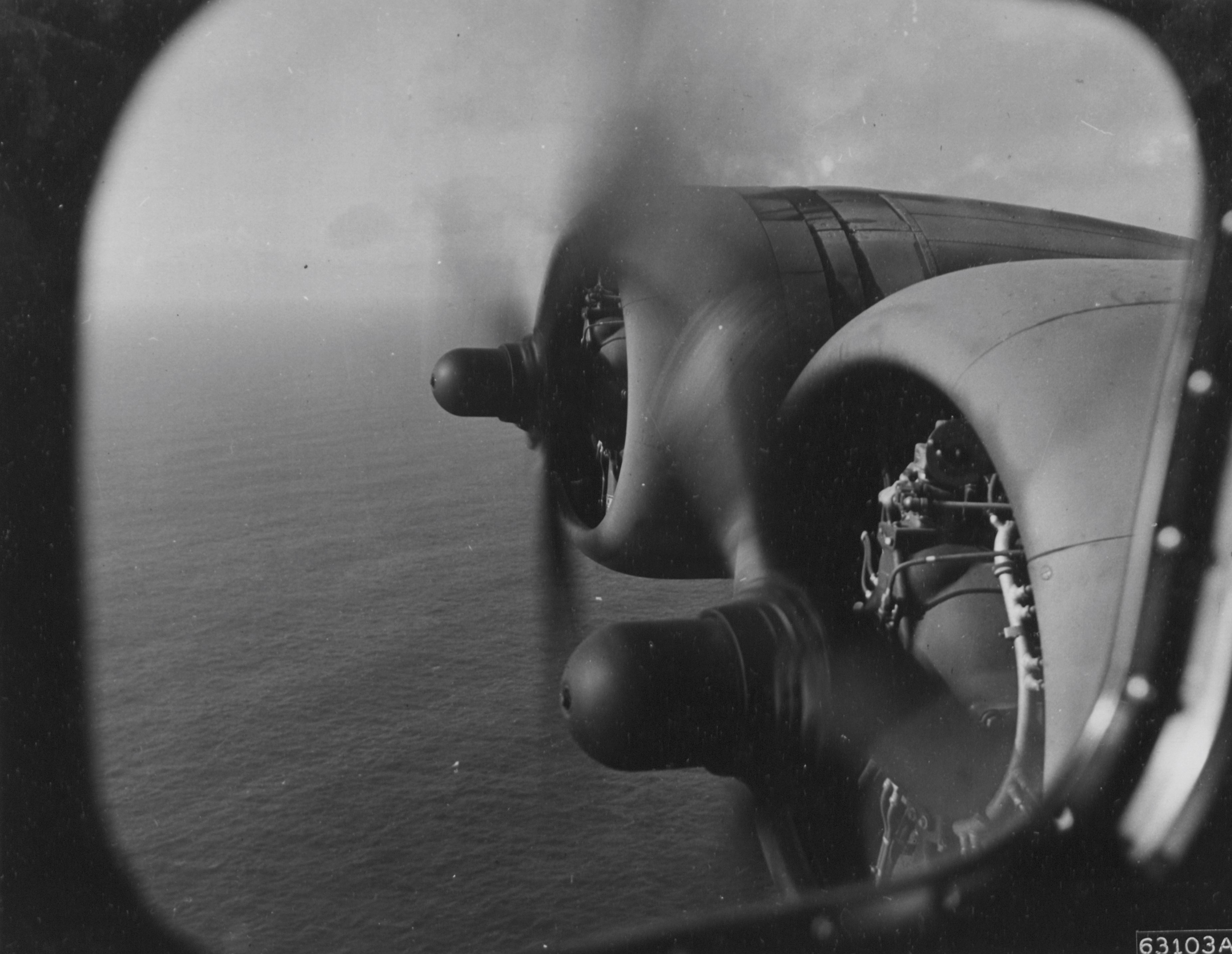 B-17 engines from the cockpit