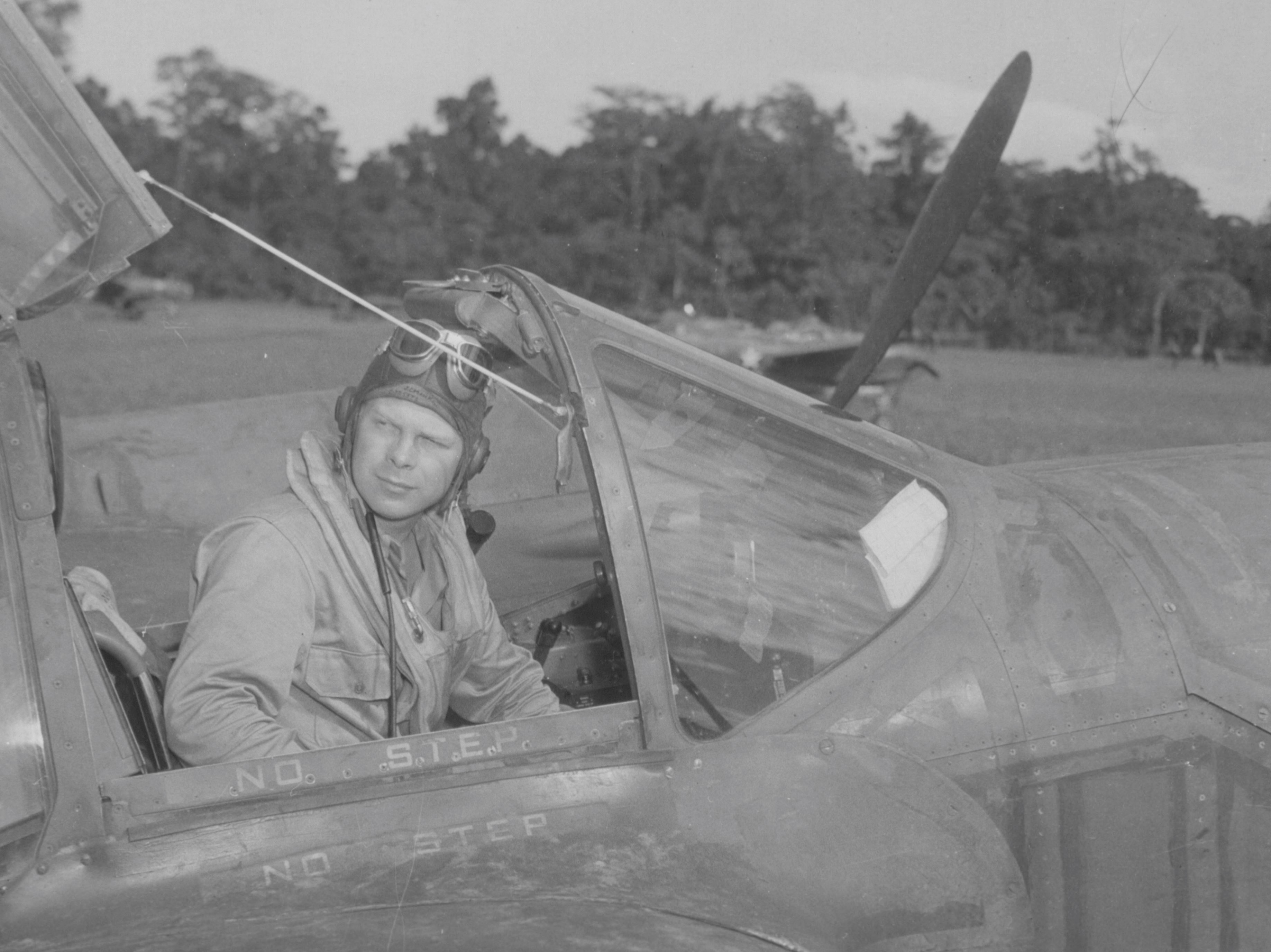 Dick Bong in his P-38, New Guinea