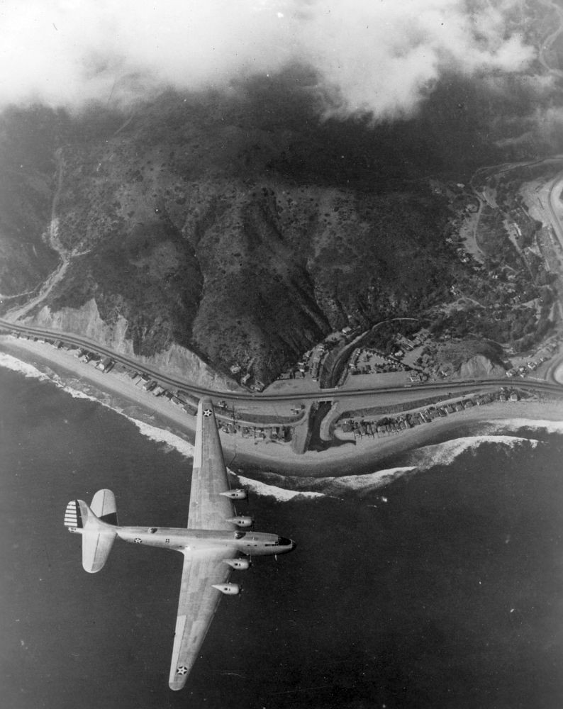 Douglas XB-19 over the California coast