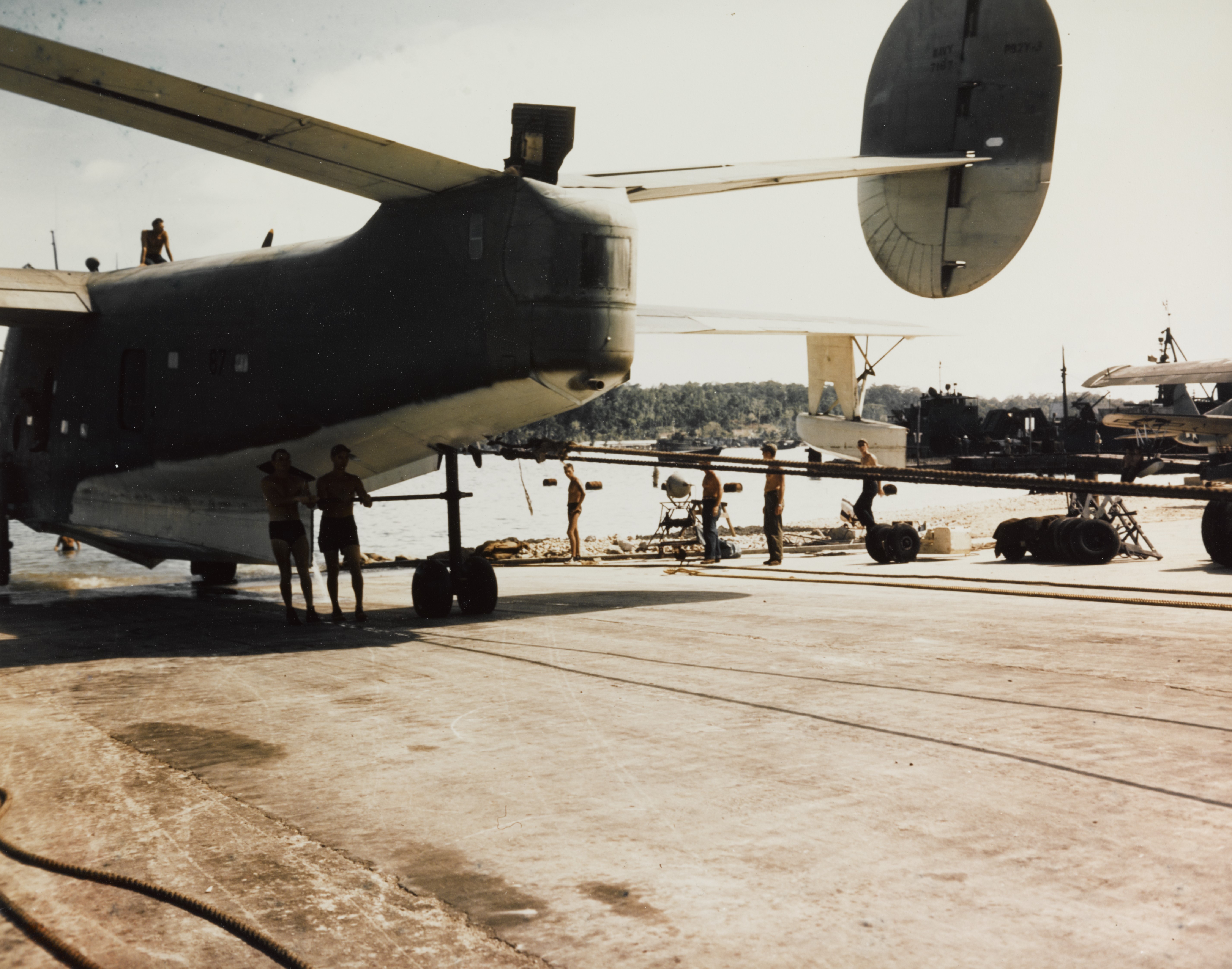 Air Evacuation of wounded men from the Philippines, circa Mid- 1945