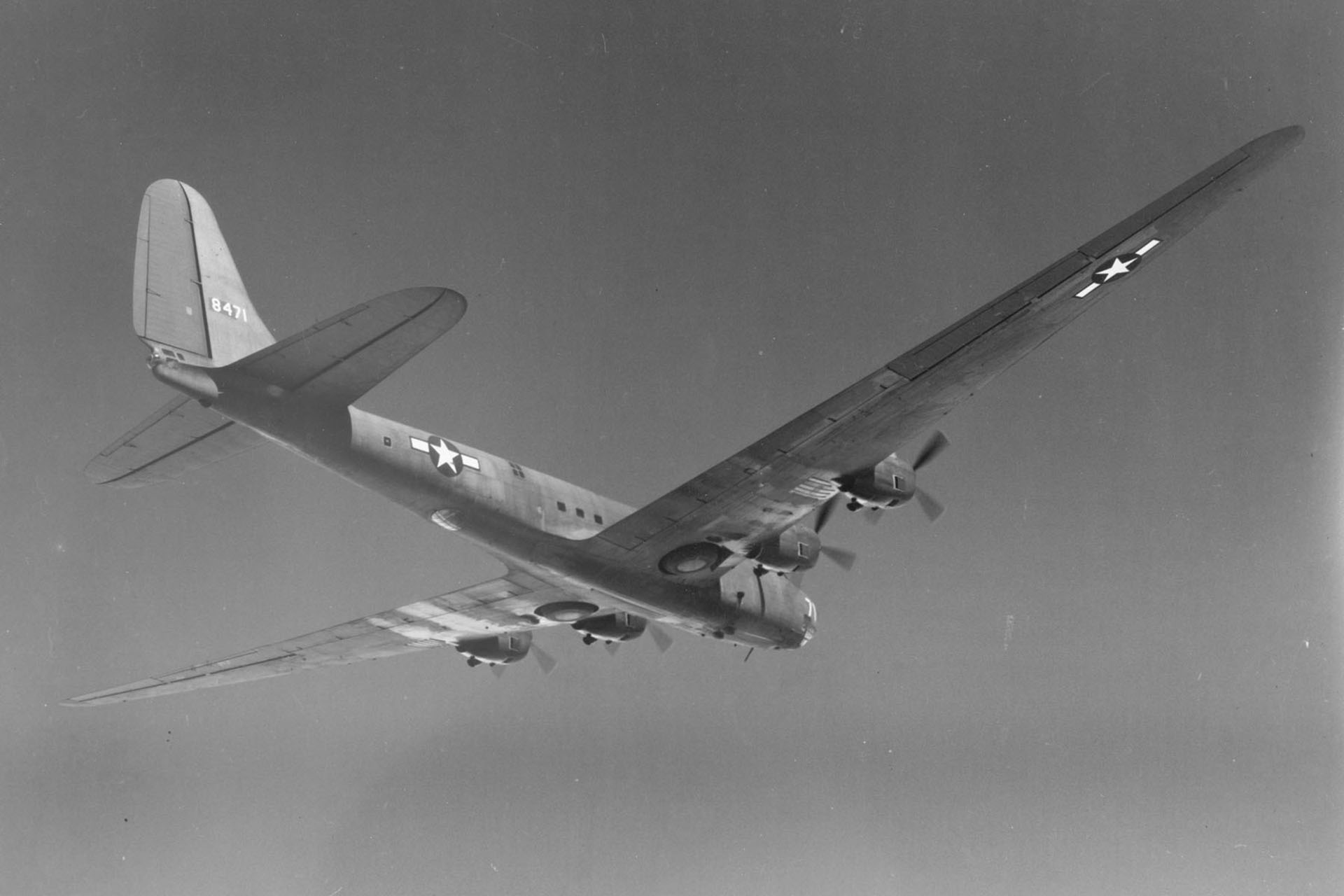 Douglas XB-19 in flight, circa 1942