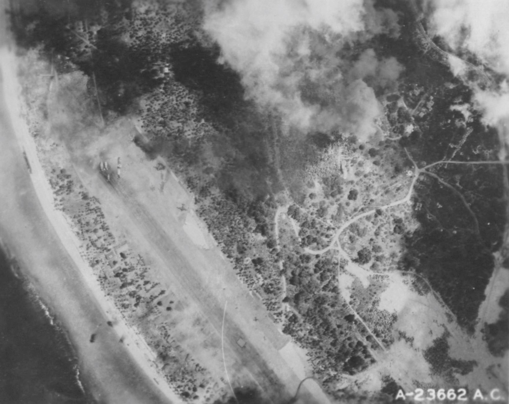 Nauru airfield under attack.