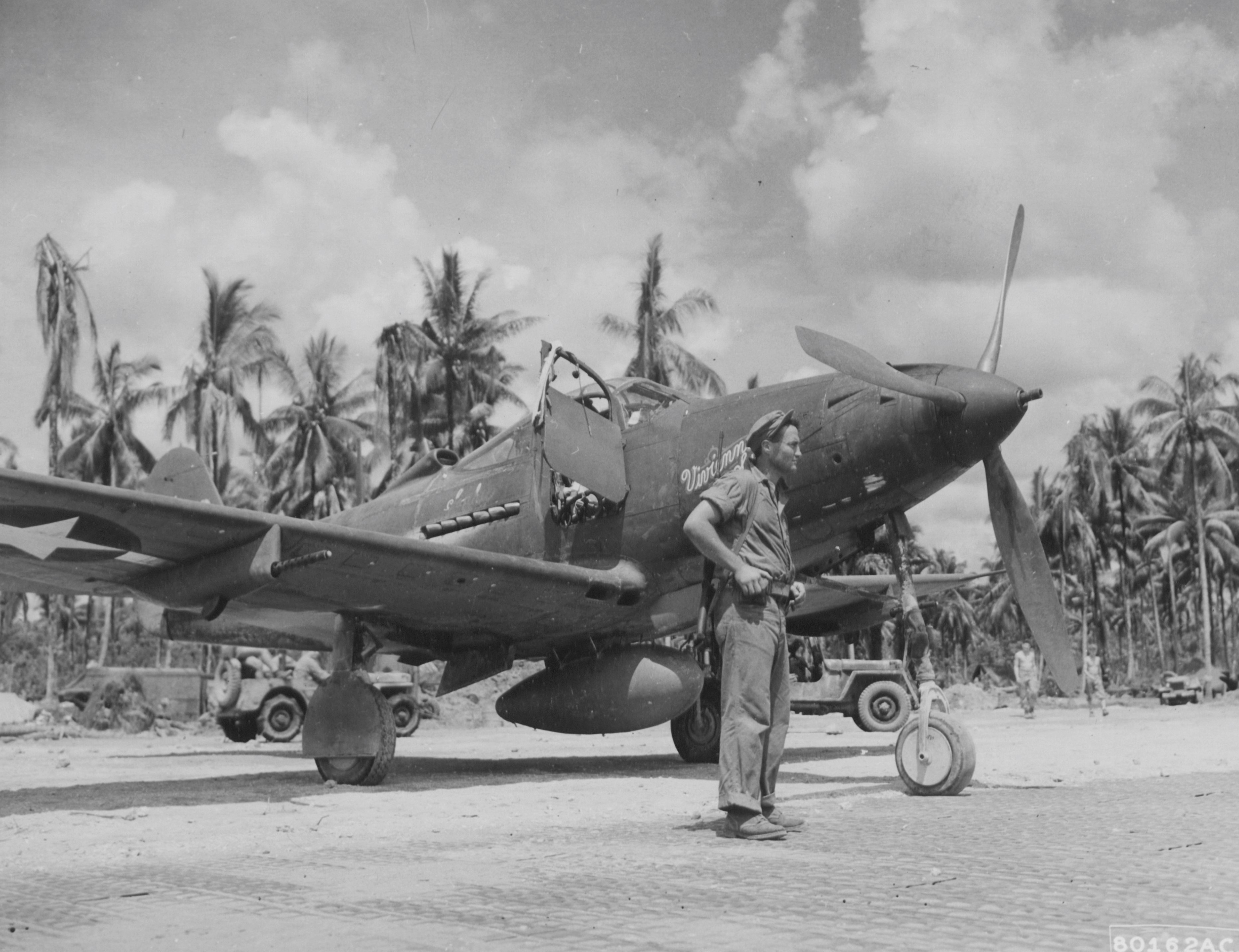 P-39 under guard at Torokina