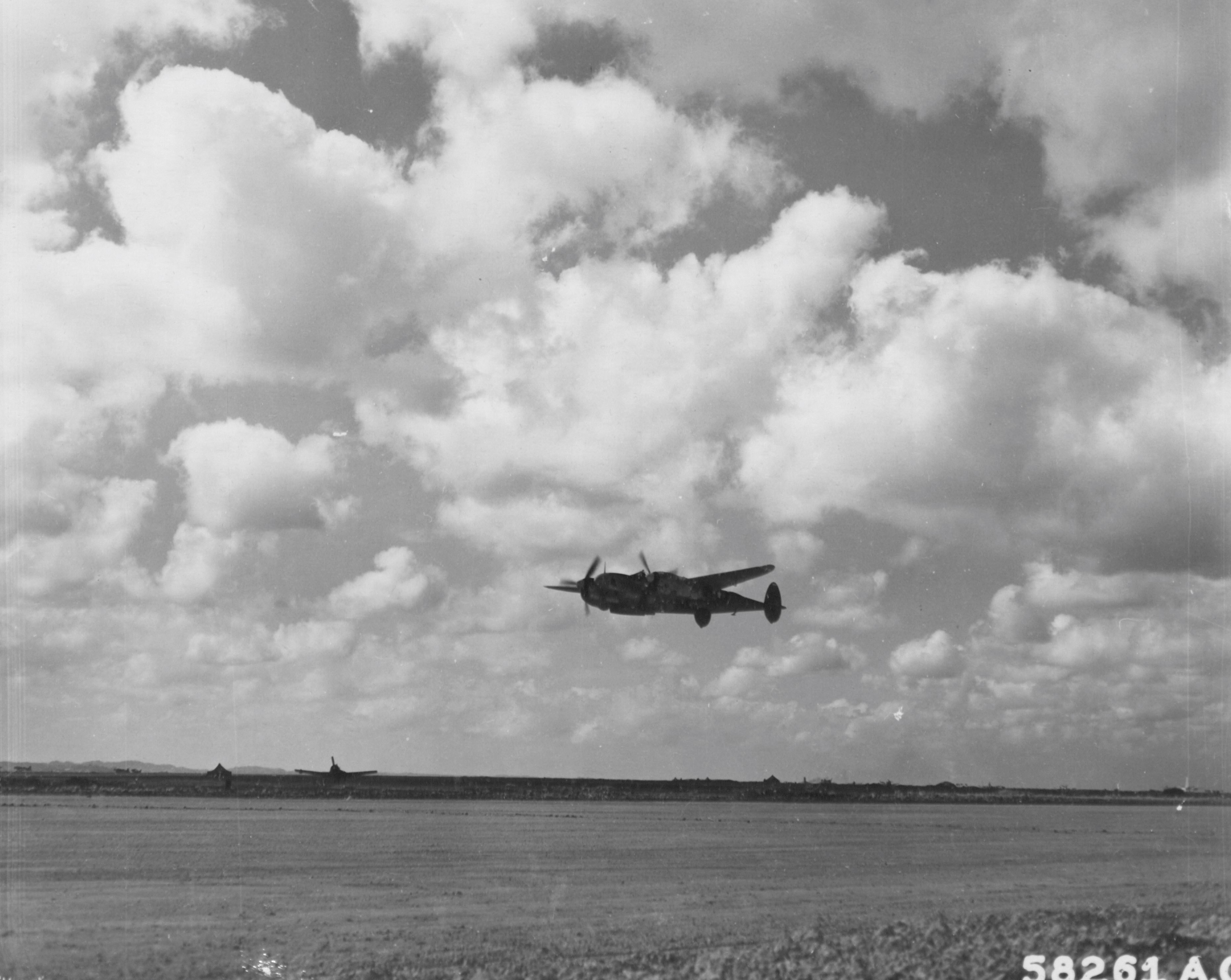 P-38 landing on Okinawa