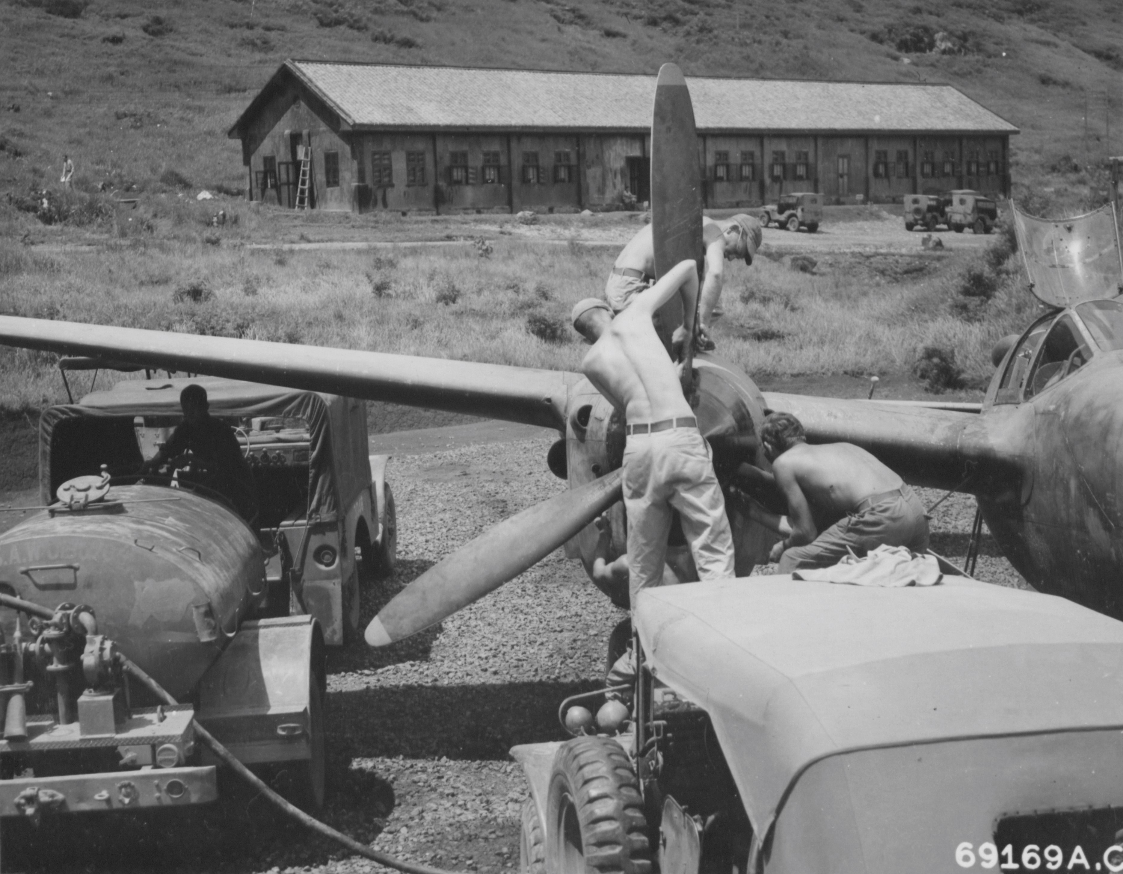 Working on a P-38, China