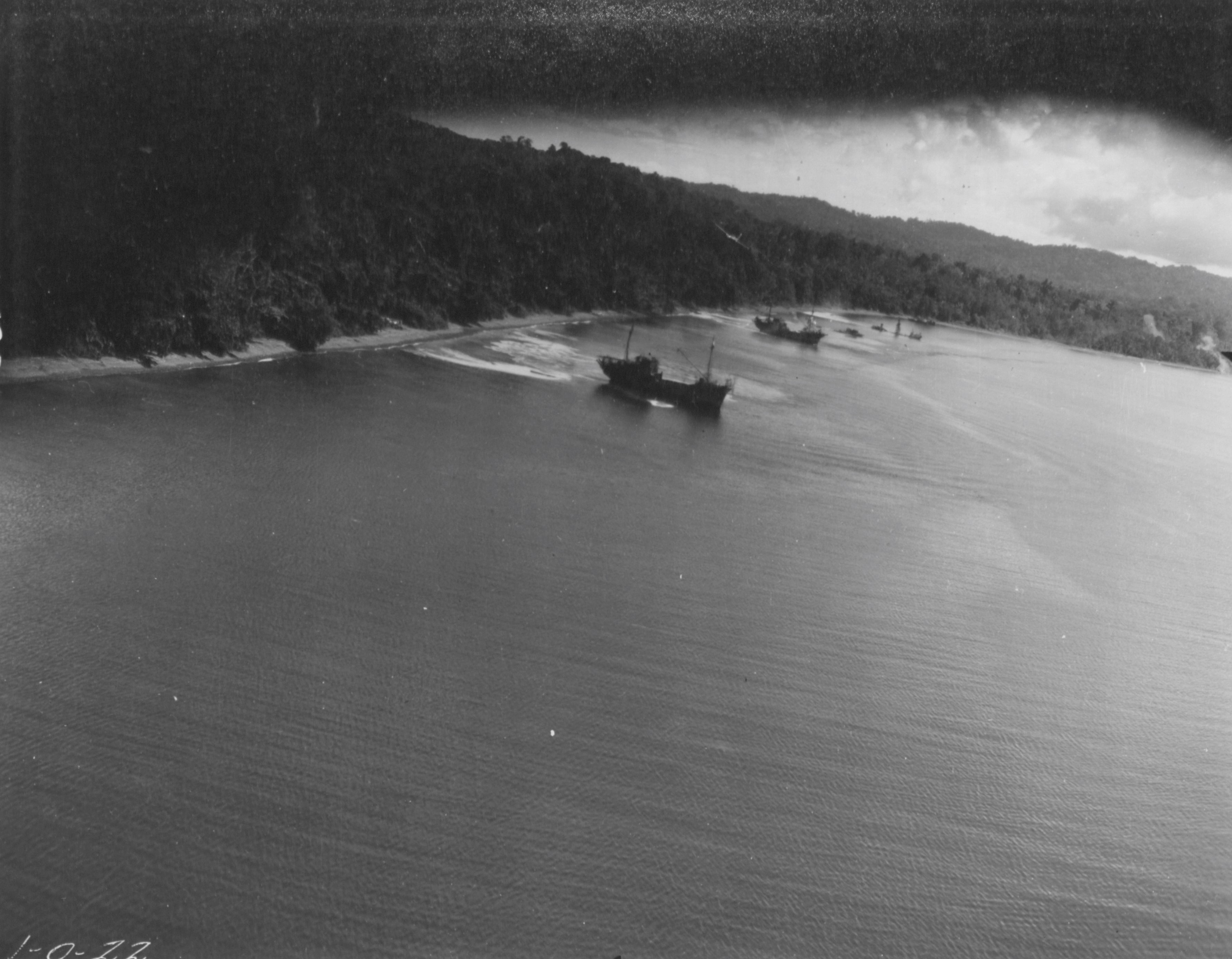 A-20 attacking ships at Manokwari