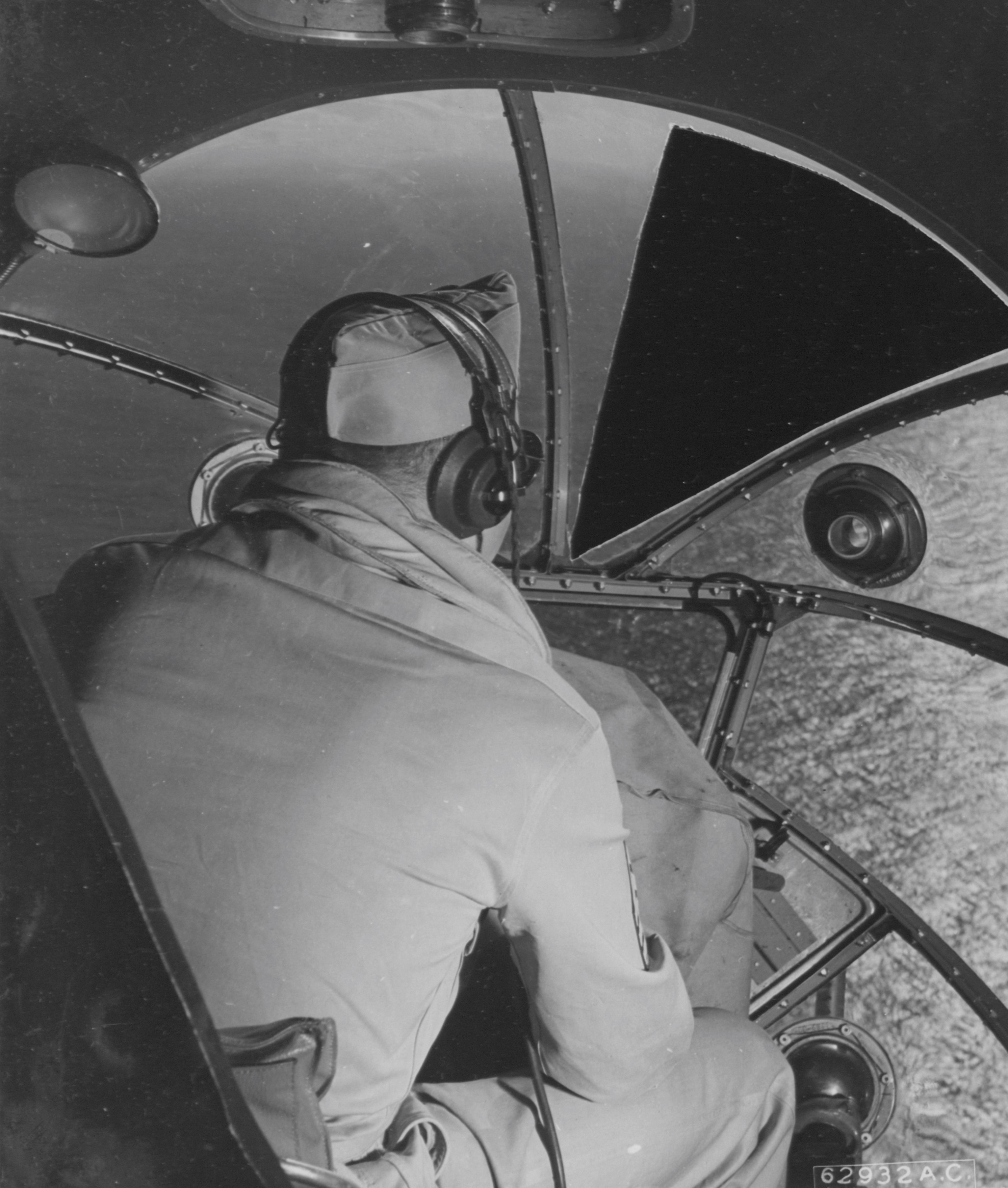 B-17 bomberdier at his station