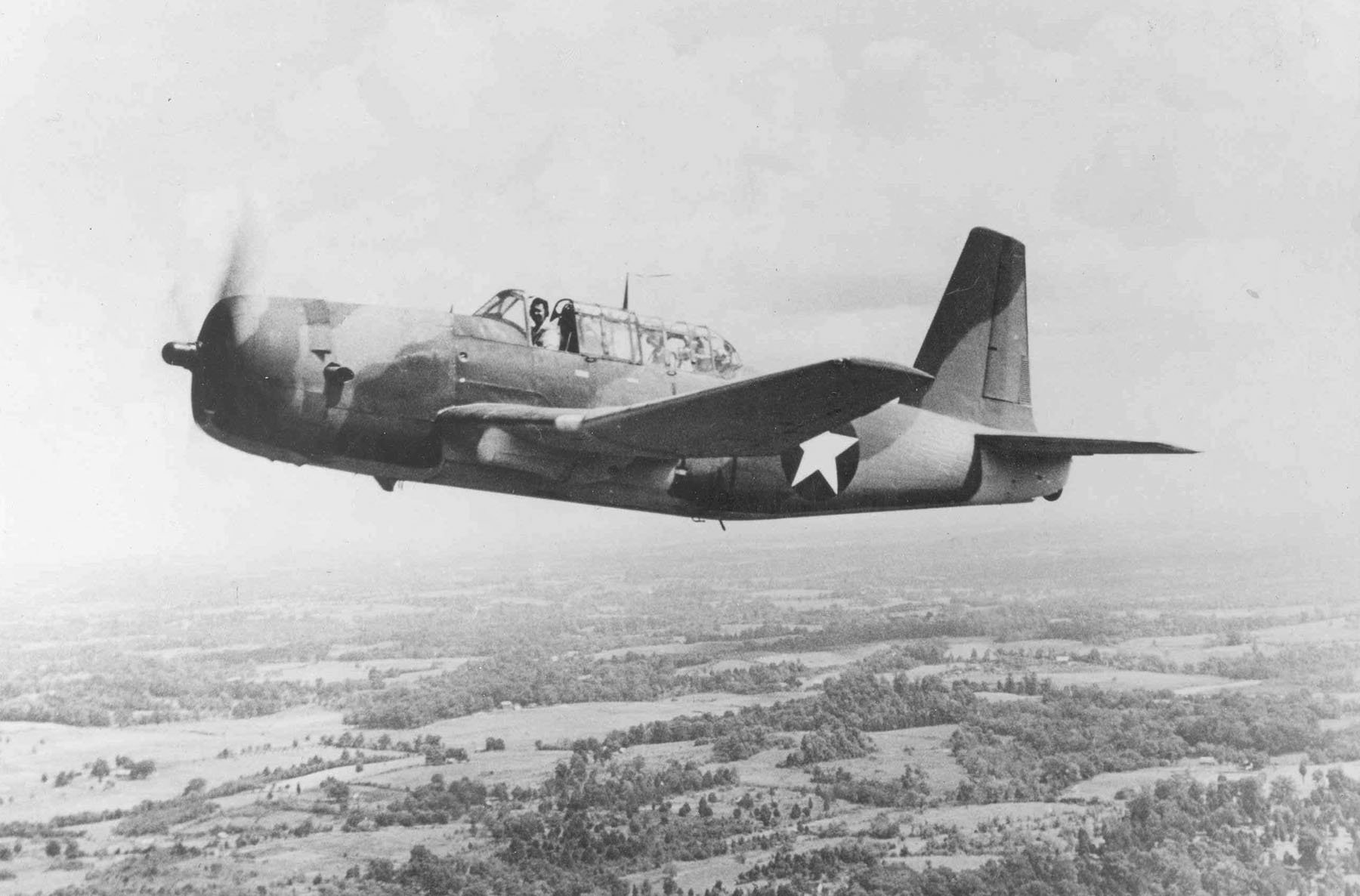 Vultee A-35 in flight