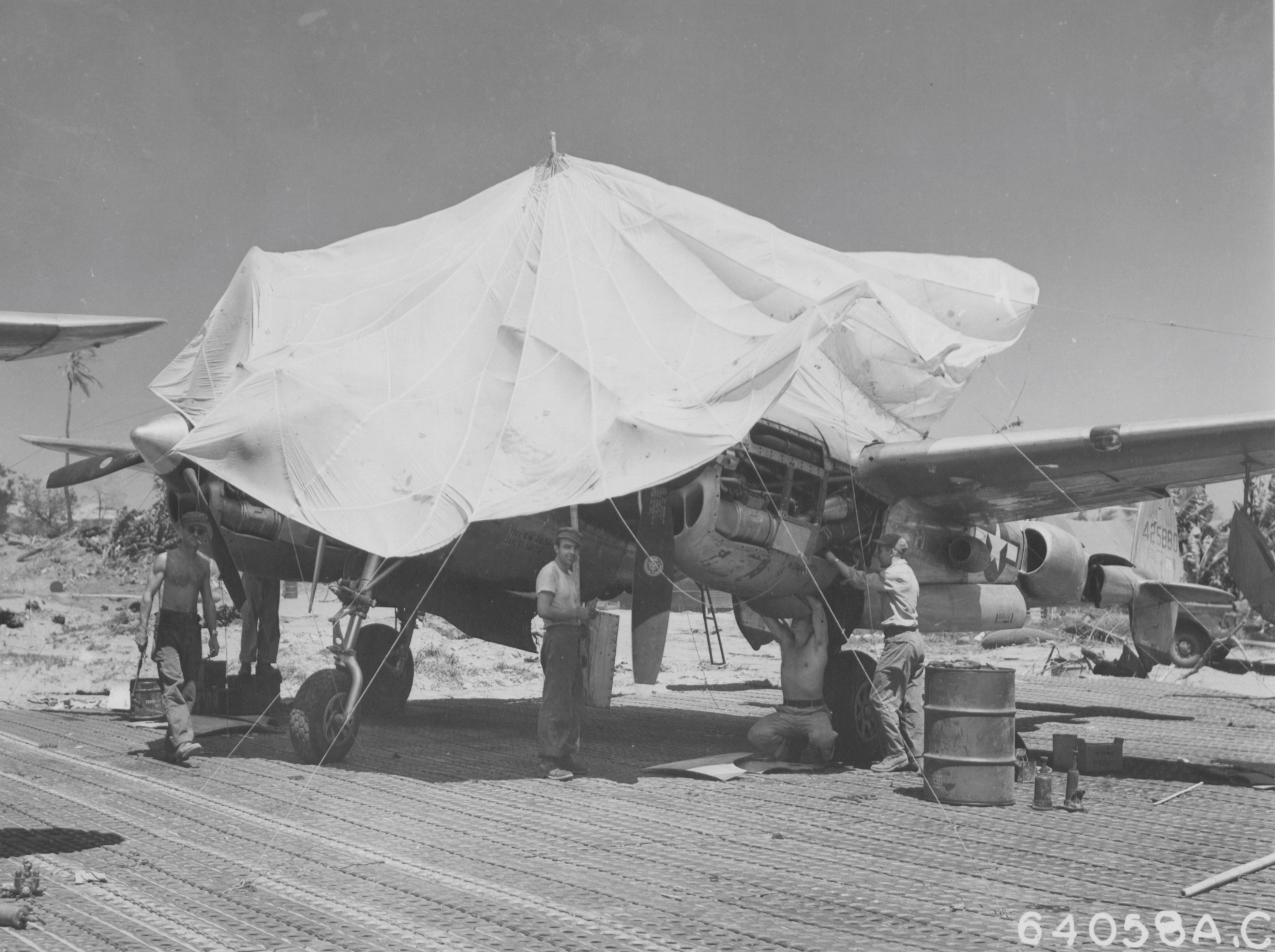 Working in shade on a P-38