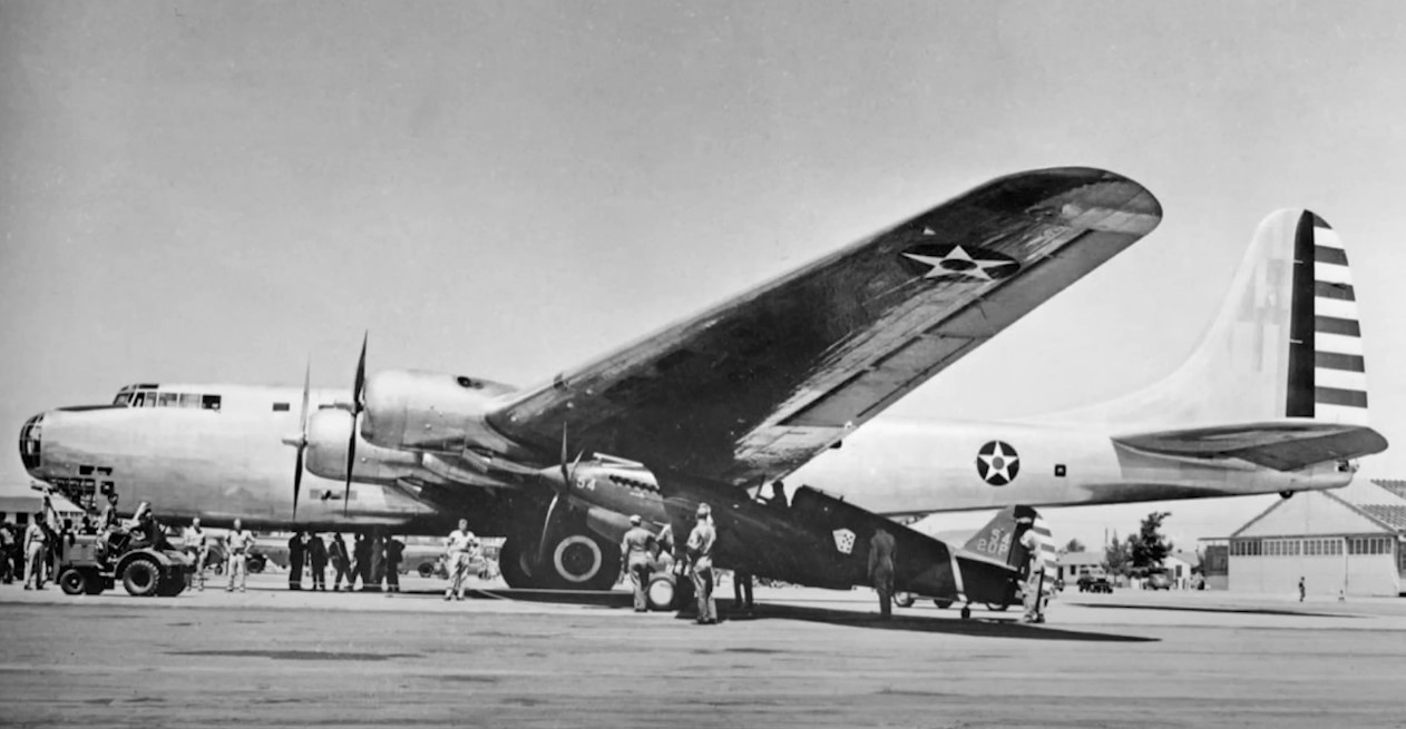 Douglas XB-19 with a Curtiss P-40