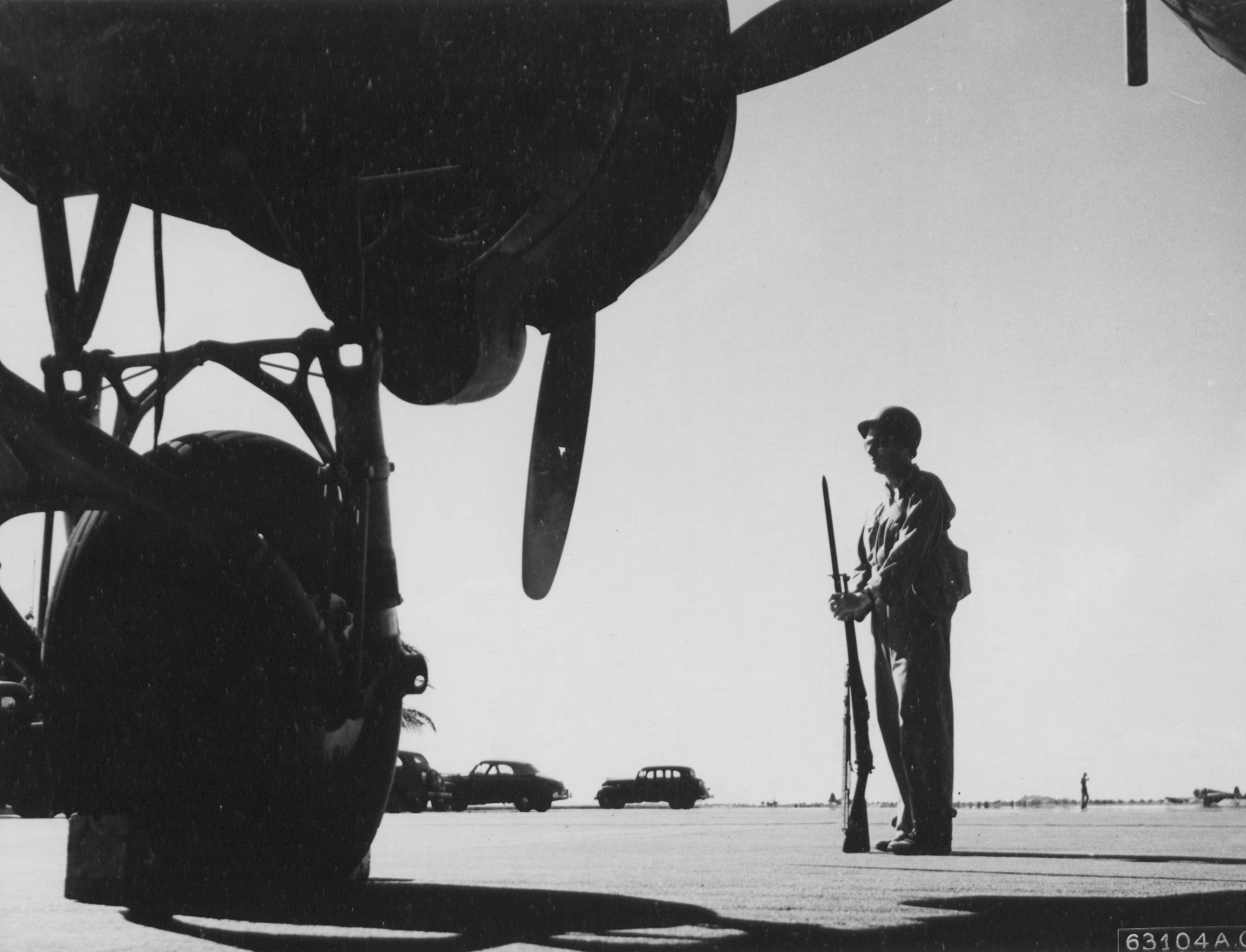 Standing guard on a B-17